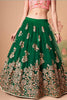 Astonishing Green Embroidered Net Wedding Lehenga Choli