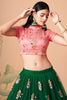 Astonishing Green Embroidered Net Wedding Lehenga Choli