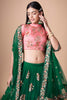 Astonishing Green Embroidered Net Wedding Lehenga Choli