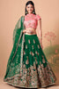 Astonishing Green Embroidered Net Wedding Lehenga Choli