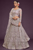 Beautiful Lilac Embroidered Soft Net Wedding Wear Lehenga Choli