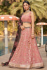 Splendid Pink Embroidered Georgette Reception Wear Lehenga Choli