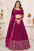 Delightful Rani Pink Sequins Georgette Reception Wear Lehenga Choli