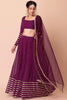 Impressive Purple Sequins Georgette Reception Wear Lehenga Choli