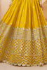 Yellow Embroidered Georgette Haldi Wear Lehenga Choli With Dupatta