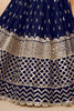 Navy Blue Zari Embroidered Georgette Engagement Wear Lehenga Choli