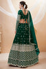 Green Zari Work Georgette Wedding Wear Lehenga Choli With Dupatta