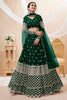 Green Zari Work Georgette Wedding Wear Lehenga Choli With Dupatta