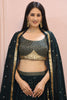 Astonishing Green Sequins Georgette Sangeet Wear Lehenga Choli