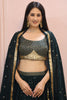 Astonishing Green Sequins Georgette Sangeet Wear Lehenga Choli