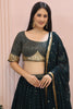 Astonishing Green Sequins Georgette Sangeet Wear Lehenga Choli