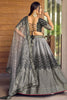 Attractive Black Sequins Chinon Reception Wear Lehenga Choli