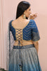 Awesome Blue Sequins Chinon Reception Wear Lehenga Choli