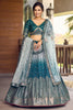 Awesome Blue Sequins Chinon Engagement Wear Lehenga Choli