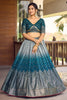 Awesome Blue Sequins Chinon Engagement Wear Lehenga Choli