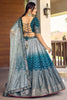 Awesome Blue Sequins Chinon Engagement Wear Lehenga Choli