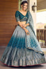 Awesome Blue Sequins Chinon Engagement Wear Lehenga Choli