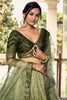 Amazing Green Sequins Chinon Mehendi Wear Lehenga Choli