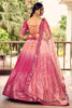 Majestic Pink Sequins Chinon Wedding Lehenga Choli With Dupatta