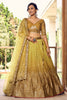 Wonderful Yellow Sequins Chinon Haldi Wear Lehenga Choli