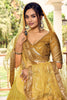 Wonderful Yellow Sequins Chinon Haldi Wear Lehenga Choli