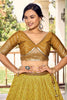 Wonderful Yellow Sequins Chinon Haldi Wear Lehenga Choli