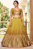 Wonderful Yellow Sequins Chinon Haldi Wear Lehenga Choli