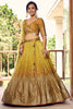 Wonderful Yellow Sequins Chinon Haldi Wear Lehenga Choli