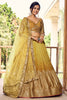 Wonderful Yellow Sequins Chinon Haldi Wear Lehenga Choli