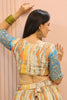Outstanding White & Blue Shibori Printed Chinon Lehenga Choli