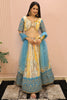 Outstanding White & Blue Shibori Printed Chinon Lehenga Choli