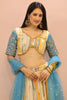 Outstanding White & Blue Shibori Printed Chinon Lehenga Choli