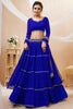 Beautiful Blue Leheriya Printed Georgette Traditional Lehenga Choli