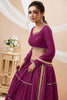 Dazzling Purple Leheriya Printed Georgette Lehenga Choli With Dupatta