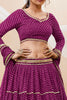 Dazzling Purple Leheriya Printed Georgette Lehenga Choli With Dupatta