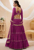 Dazzling Purple Leheriya Printed Georgette Lehenga Choli With Dupatta