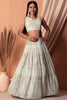 Interesting White Sequins Georgette Engagement Wear Lehenga Choli