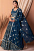 Pretty Blue Sequins Georgette Sangeet Wear Lehenga Choli With Dupatta