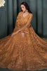Alluring Orange Embroidered Net Bridesmaid Lehenga Choli With Dupatta