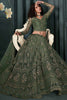 Wonderful Green Embroidered Net Bridesmaid Lehenga Choli With Dupatta