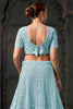 Beautiful Sky-Blue Zarkan Net Bridesmaid Lehenga Choli With Dupatta