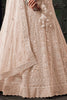 Surprising Cream Zarkan Net Bridesmaid Lehenga Choli With Dupatta