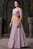 Attractive Lavender Zarkan Net Bridesmaid Lehenga Choli With Dupatta