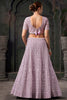 Attractive Lavender Zarkan Net Bridesmaid Lehenga Choli With Dupatta