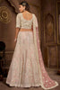 Precious Peach Sequins Work Net Engagement Wear Lehenga Choli