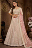 Precious Peach Sequins Work Net Engagement Wear Lehenga Choli