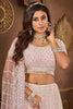 Tantalizing Baby Pink Sequins Work Net Bridesmaid Lehenga Choli