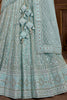 Wonderful Sky-Blue Embroidered Net Bridesmaid Lehenga Choli