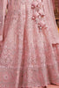 Surprising Dusty Pink Mirror Work Net Bridal Wear Lehenga Choli