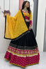 Graceful Black Thread Embroidered Festival Wear Lehenga Choli With Dupatta